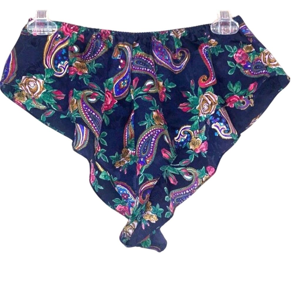 Vintage Victoria's Secret Gold‎ Label Paisley Floral Tap Shorts Size P